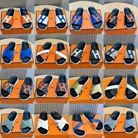 Hermes letnie luksusowe skórzane flip-flops Baita sandały-2334  