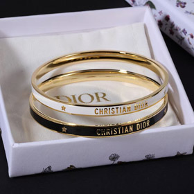 Dior bransoletka złoto wykończenie metalu czarny lakier cienka bransoletka-3709  