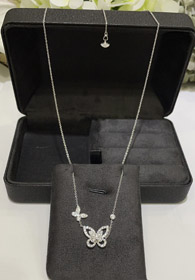 Graff Duet Diament Dwa Motyl Pełny Diament Naszyjnik-3775  