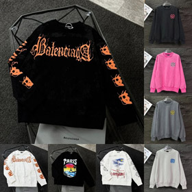 Balenciaga 100% bawełna nadrukowana koszulka z szyją załogi-5529  