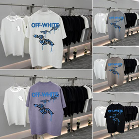 OFF-WHITE nowo przybycie list druk załogi szyi T-shirt z krótkim rękawem-5621  