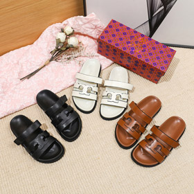 Tory Burch nowe sandały poślizgowe z rzepkami-5674  