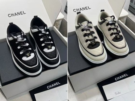 Chanel nowa platforma panda-stylu kolor zablokowany quilted tata tenisówki-5702  