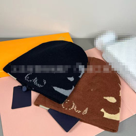 Louis Vuitton LV all-over druk ciepły czapka z dzianiny-5860  