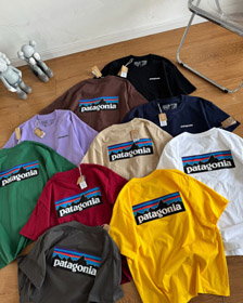 Patagonia wielokolorowe logo nadrukowane koszulka z krótkim rękawem-5877  