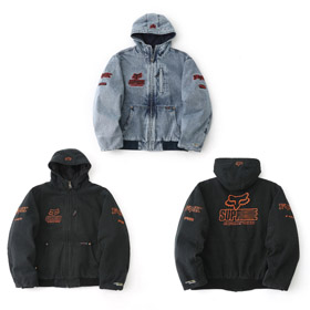 Najwyższy x Fox Racing współpracy z kapturem denim kurtka-5924  