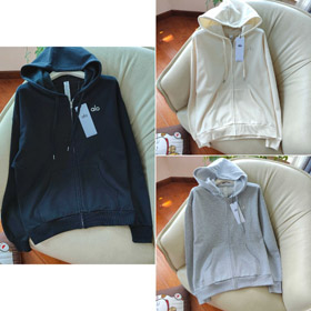 Alo sportowe i przypadkowe bluza z kapturem z zipem-5945  