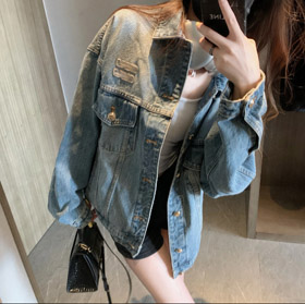 Miu Miu myty niebieski patchwork kurtka denim-5946  