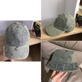 Louis Vuitton LV umywany denim baseball cap-5976  