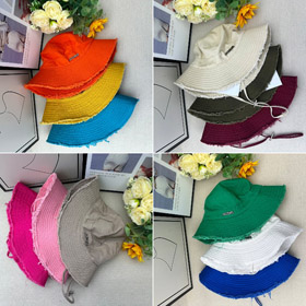 Jacquemus wycięty-krawędzi szeroko-obrzeżony wiadro kapelusz z sznurką-5982  